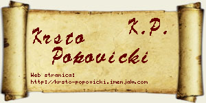 Krsto Popovicki vizit kartica